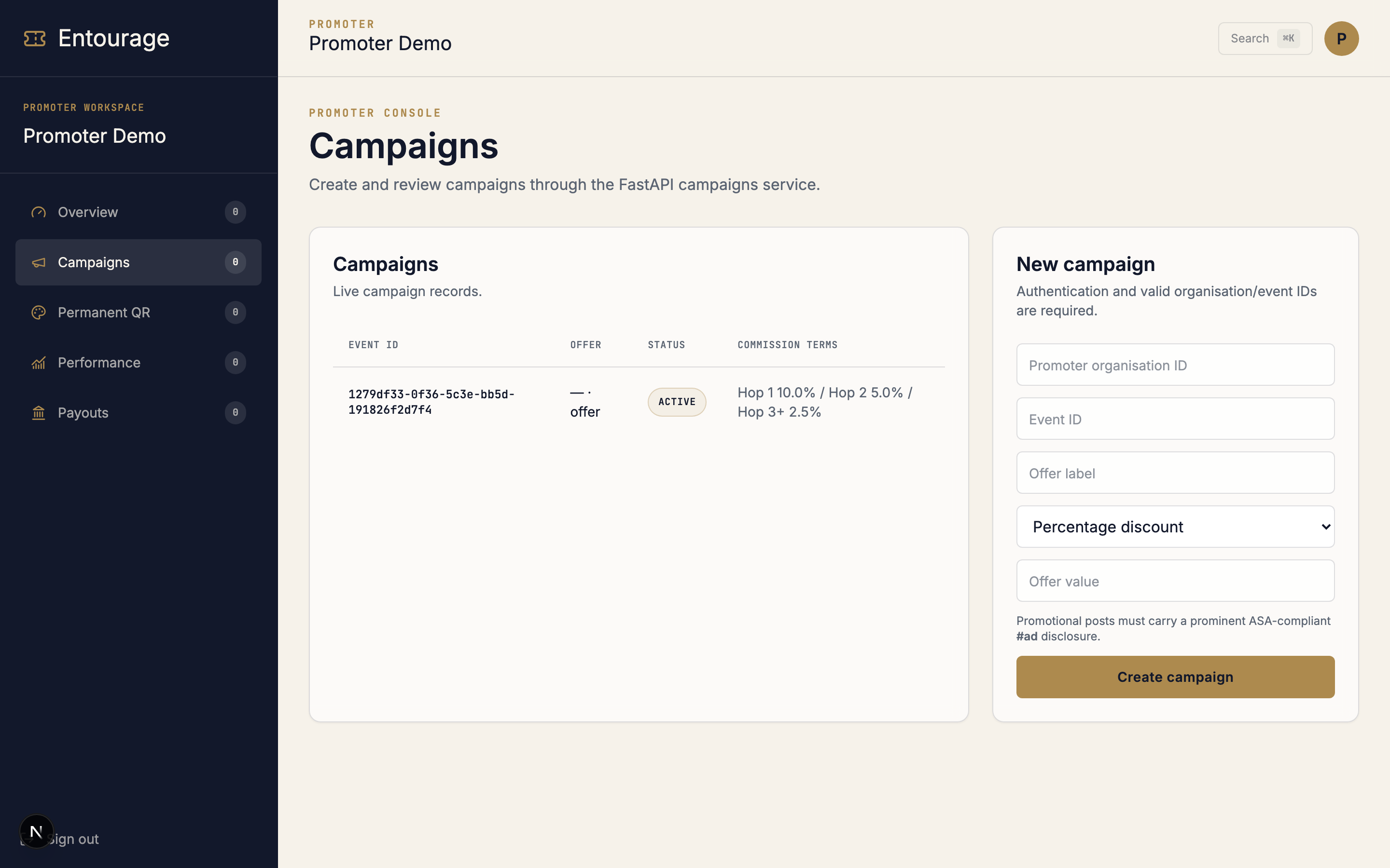 Promoter campaigns